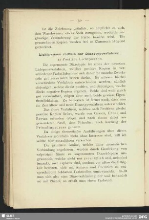 Lichtpausen mittels der Diazotypverfahren
