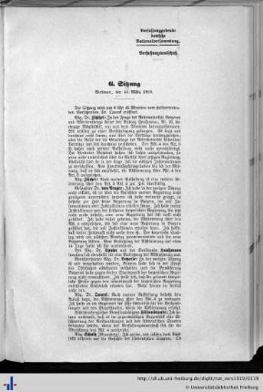 6. Sitzung, 14.03.1919
