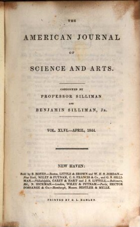 American journal of science : an international earth science journal. 46. 1844