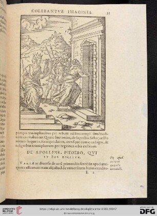 De Apolline, Phoebo, qvi et sol dicitvr