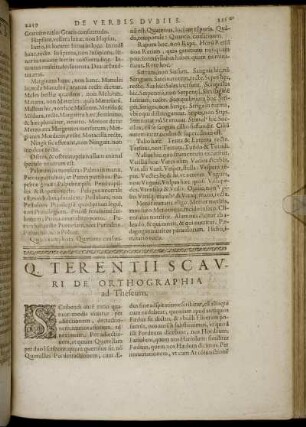Q. Terentii Scauri De Orthographia ad Theseum