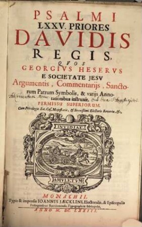 Psalmi CL. Regis Davidis, [1]. Psalmi LXXV. Priores Davidis Regis