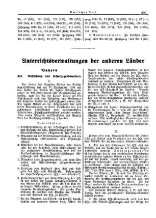 Bestellung von Schuljugendwaltern : [Amtliche Erlasse der Unterrichtsverwaltungen der anderen Länder] ; [Bayern] ; [Amtlicher Teil]