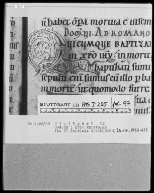 Epistolar — Initiale Q (uicumque), Folio 97recto