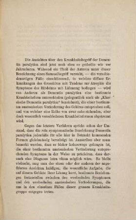 Über die anatomischen Veränderungen bei elementia paralytica in Beziehung zu den Klinischen Erscheinungen