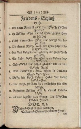 Friedens-Schluß 1718.