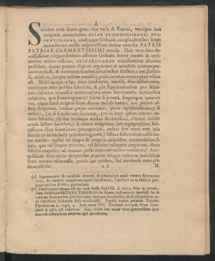 I. [Mos laudabilis & perantiquus celebrandi natales urbium]
