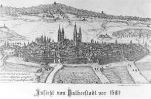 Halberstadt. Stadtansicht vor 1581, Repro