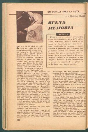 Buena memoria : Un detalle para la pista