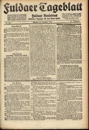 Ausgabe vom Montag, den 19. Dezember 1921.