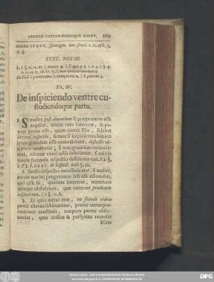 Tit. IV. De inspiciendo ventre custodiendoque partu.