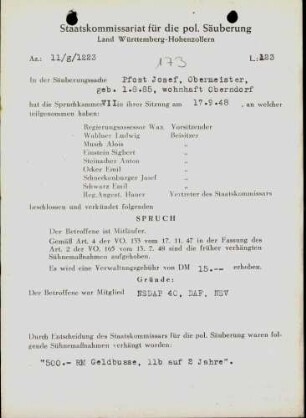 Pfost, Josef