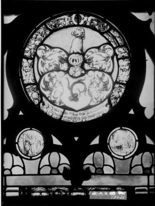 Schloß Eberstein Glasmalerei im Rondell Glasfenster des Johann Philipp Vogt (um 1601)