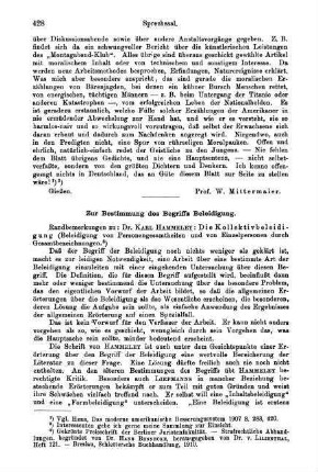 428-431, Zur Bestimmung des Begriffs Beleidigung