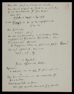 2. Kapitel. Ganze algebraische Zahlen.