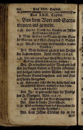 Das XXIII. Capitel. Von dem Wort und Sacramenten ins gemein.
