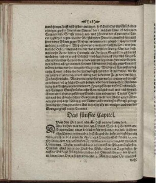 Das fünffte Capitel. Von den Ort und Stelle deß neuen Cometen