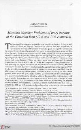 70: Mistaken novelty : problems of ivory carving in the Christian East (12th and 13th centuries) =