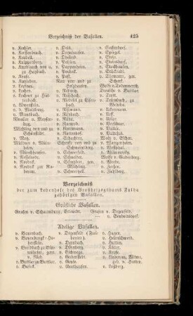 Verzeichnis der zum Lehenhofe des Großherzogthums Fulda gehoerigen Vasallen.