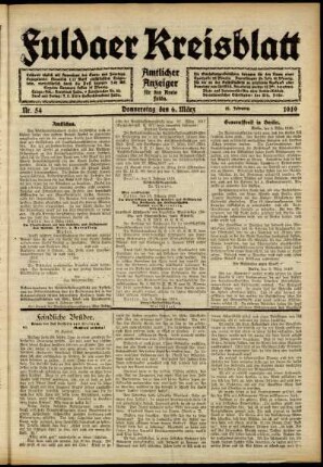 Ausgabe vom Donnerstag, den 06. März 1919.