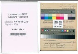 Entnazifizierung Maria Kalter , geb. 15.07.1892 (Studienraetin)