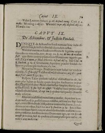 Caput IX. De Actionibus, & Judicio Feudali.