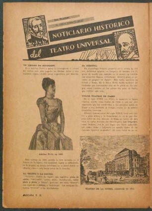 Noticiario histórico del teatro universal : para "Máscara"