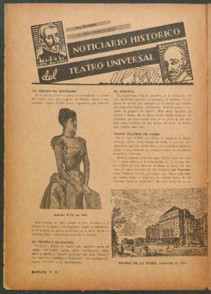 Noticiario histórico del teatro universal : para "Máscara"