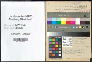 Entnazifizierung Christa Schulze , geb. 26.02.1916 (Kindergaertnerin)