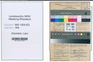 Entnazifizierung Leni Gromann , geb. 28.06.1902 (Musiklehrerin)