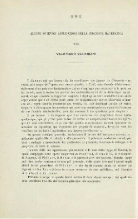 Alcune notevoli applicazioni della induzione matematica.