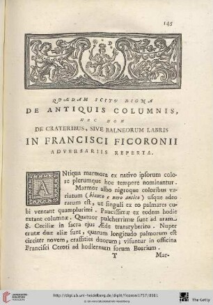 Quaedam scitu digna de antiquis columnis