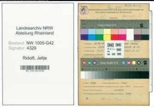 Entnazifizierung Jeltje Ridolfi , geb. 29.05.1903 ()