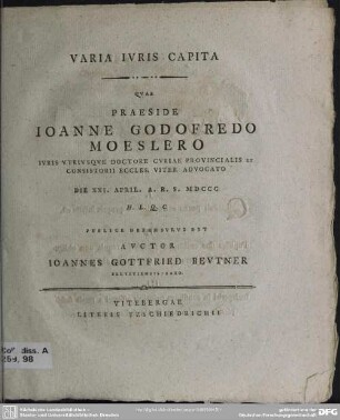 Varia Iuris Capita