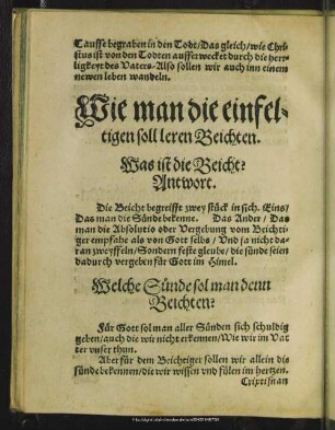 Wie man die einfeltigen soll leren Beichten
