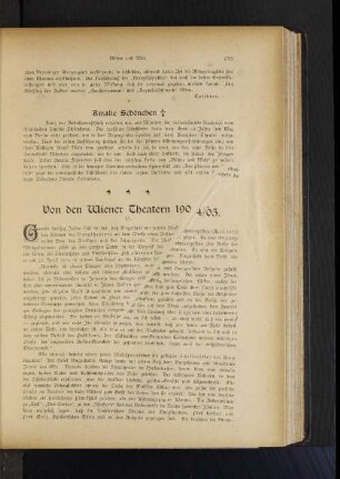 Von den Wiener Theatern 1904/05