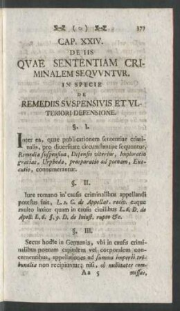 Cap. XXIV. De Iis Quae Sententiam Criminalem Sequuntur