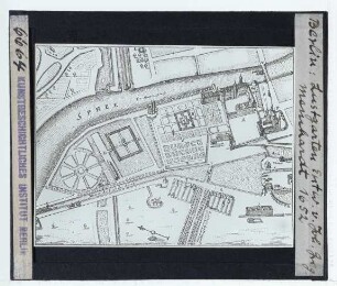 Berlin, Lustgarten,Memhardt, Lage des Lustgartens der kurfürstlichen Residenz in Berlin : Lagpelan