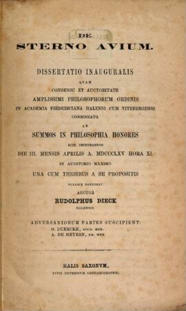 De sterno avium