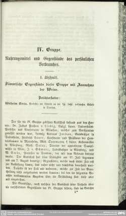 IV. Gruppe. Nahrungsmittel und Gegenstände des persönlichen Verbrauches