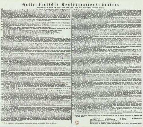 Gallo-deutscher Conföderations-Traktat Abgeschlossen zu Paris den 12ten July 1806 : Nach dem französischen Original übersetzt