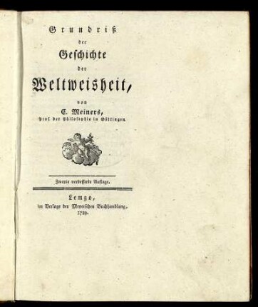Grundriß der Geschichte der Weltweisheit
