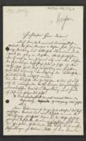 Brief von Lucas von Heyden an Unbekannt