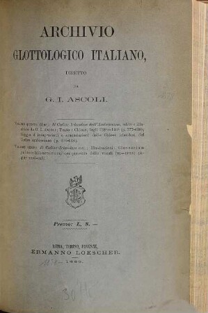 Archivio glottologico italiano : AGI. 5, 5. 1878
