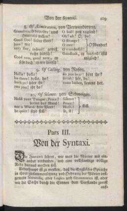 Pars III. Von der Syntaxi