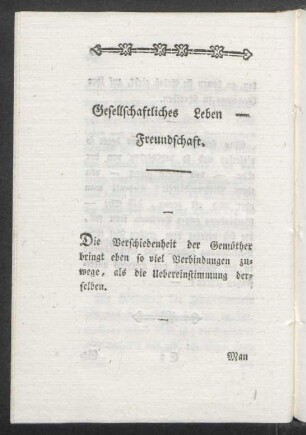 Gesellschaftliches Leben - Freundschaft