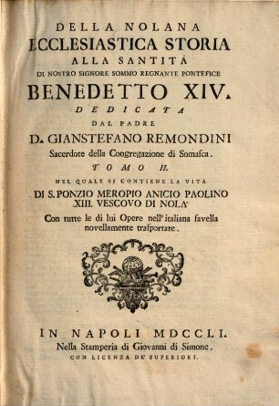 Della Nolana Ecclesiastica Storia. 2