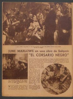 June Marlowe en una obra de Salgari: "El corsario negro"