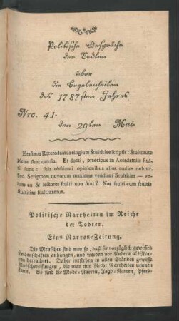 Nro. 41. den 29ten Mai