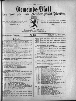 1907,15: No. 15, 14. April 1907